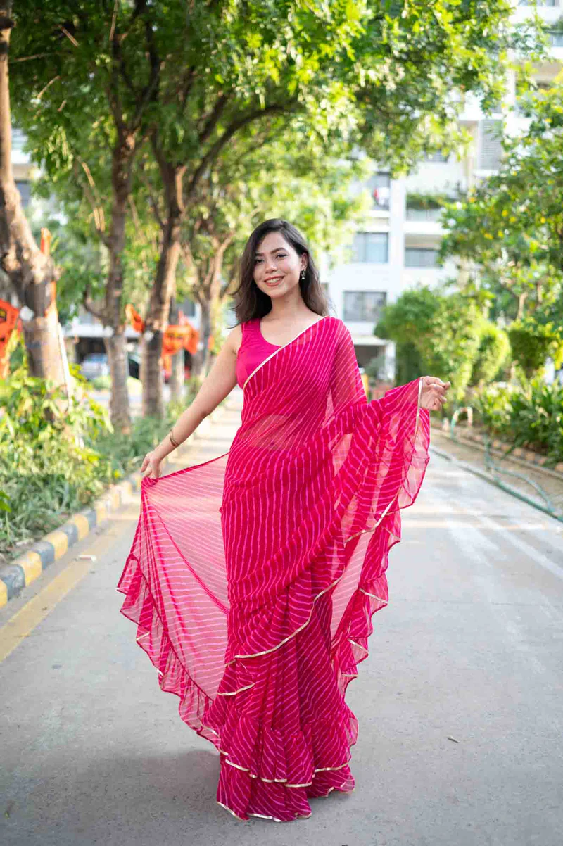 Ready To Wear Designer Ruffles Saree